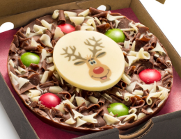 Christmas Reindeer Mini Chocolate Pizza